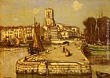 Jean Francois Raffaelli Paintings - A Sunlit Port by Jean Francois Raffaelli
